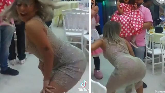Sosyal medyada bu görüntüleri konuşuyor! Kızının doğum gününde bir anda twerk yapmaya başladı... Tepkiler gecikmedi