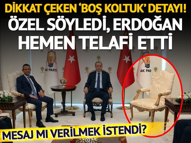 Dikkat çeken ‘boş koltuk’ detayı! Özgür Özel söyledi, Erdoğan hemen telafi etti...