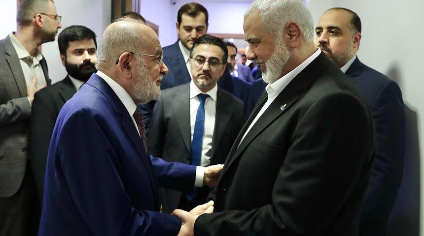 Saadet Partisi ve Hamas liderleri İstanbul'da bir araya geldi: Karamollaoğlu'ndan destek mesajı