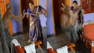 87 yaşındaki kayınpederini sopayla dövdü! O anlar evin içinde bulunan kameraya yansıdı... Görüntüler öfkeye neden oldu 