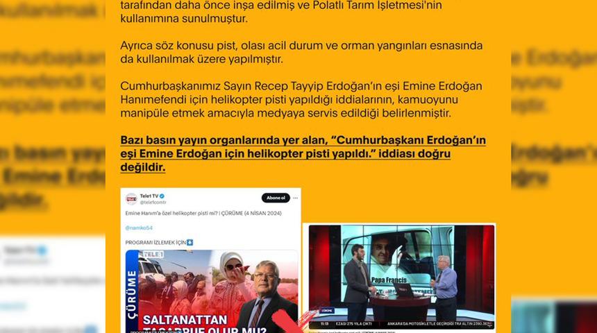 'Emine Erdoğan için helikopter pisti yapıldı' iddiasına DMM'den açıklama