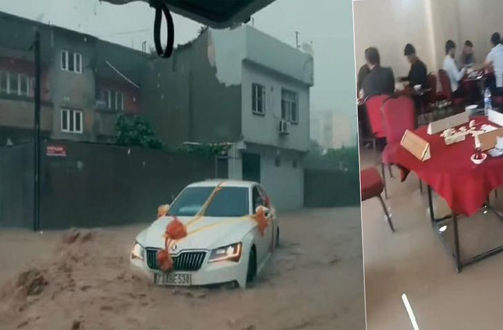 Şırnak'tan ilginç görüntüler! Sel sularına kimse aldırış etmedi: Kimi düğün yaptı kimi kıraathanede oyun oynadı... 18763715-728xauto