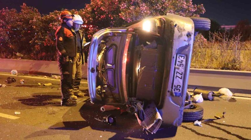 Kontrolden çıkan otomobil takla attı: 1 ağır yaralı