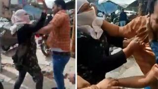 Kendisini aldattığını öğrendiği kocasını sokak ortasında dövdü! O anlar saniye saniye kameralara yansıdı... Çevredekiler araya giremedi