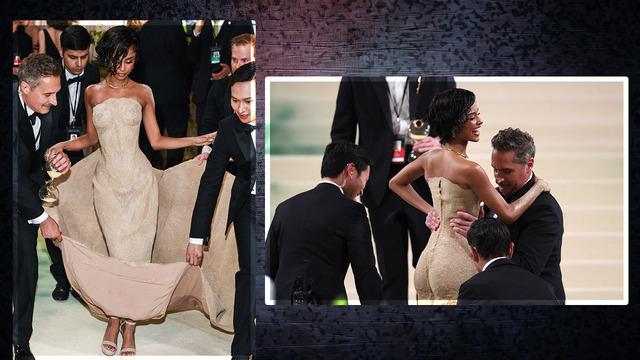 Kumdan elbisesiyle Met Gala'ya damga vurdu! Tyla, merdiven çıkamayınca kucakta taşındı 