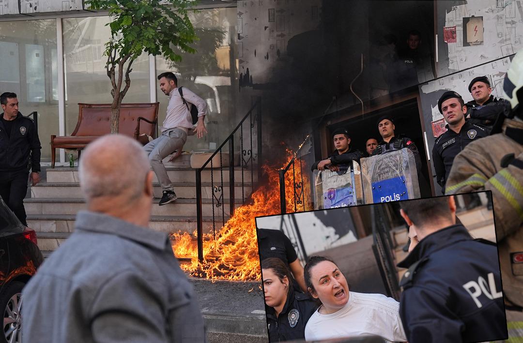 Şişli'de ortalık karıştı! &Ccedil;atıya &ccedil;ıkıp apartmanı ateşe verdi... G&ouml;zaltılar var