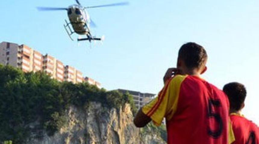 Helikopter indi, ma&ccedil; durdu