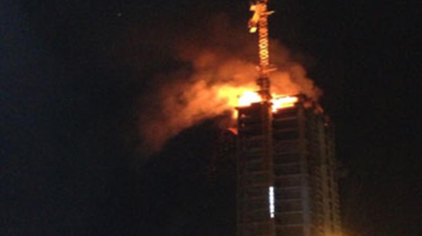 Samsun'un en yüksek binasında yangın çıktı!