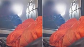 Uçaktaki rezalet böyle kaydedildi! Kimseye aldırış etmeden cinsel ilişkiye girdiler...