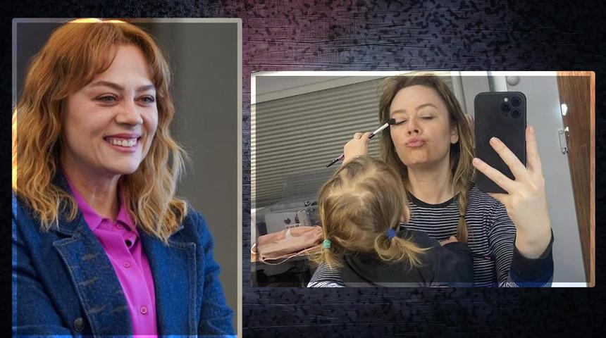 Bahar'ın yıldızı Demet Evgar sette kızını emzirirken paylaştı! Yorumlar gecikmedi