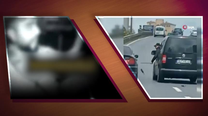 Levye ile aynasını kırdı, taksicinin satırla parmağını kopardı! Trafikte dehşet anları...