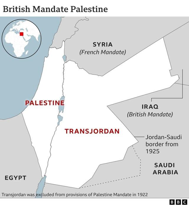 Map showing Mandate Palestine