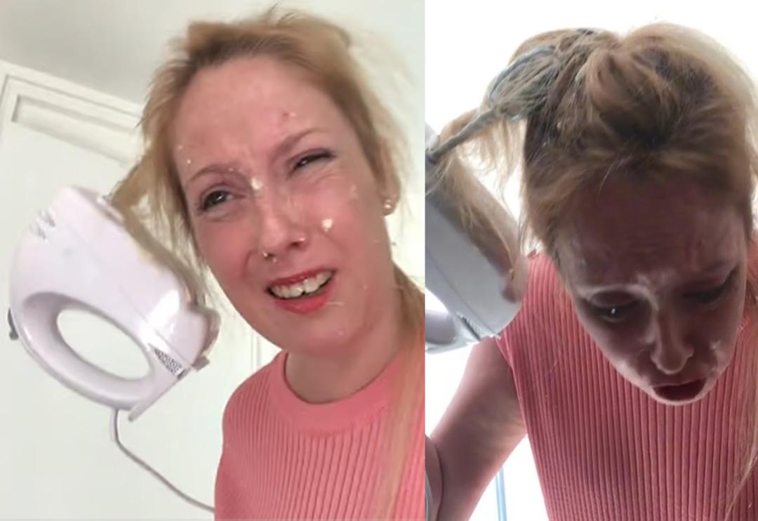 Pizza yapmak isterken kabusu yaşadı! Sa&ccedil;larını miksere sıkıştıran kadın TikTok'tan yardım istedi... O anlar sosyal medya g&uuml;ndem yarattı