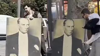 İstanbul'un çeşitli semtlerine Atatürk portreleri bırakılarak insanların tepkileri ölçüldü! Kameralara yansıyan görüntüler viral oldu