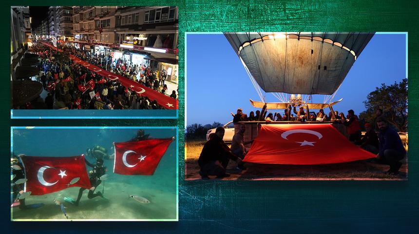 Yurdun dört bir yanında 19 Mayıs coşkusu! 1919 metrelik bayrak açıldı, balonlar havalandı, konserler verildi