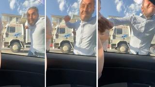 Maganda dehşeti kamerada! Otomobilin camını yumruklayarak kırdı