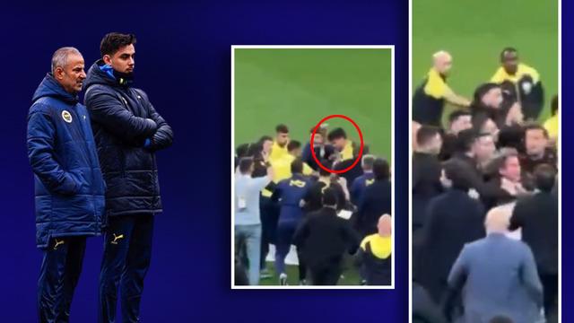 Fenerbahçe sahada bayrak açtı, İsmail Kartal'ın oğlu Emre Kartal Galatasaraylı isme saldırdı! Derbi sonrası biri yumrukladı, biri saçını çekti