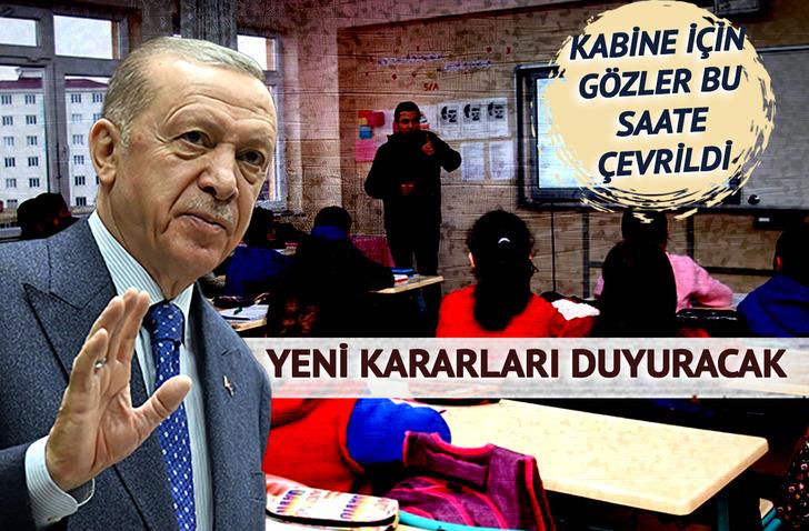 Alınan kararları Erdoğan duyuracak! &Ouml;ğretmenlerin g&ouml;z&uuml; kulağı bu toplantıda: Cumhurbaşkanlığı Kabinesi toplanıyor