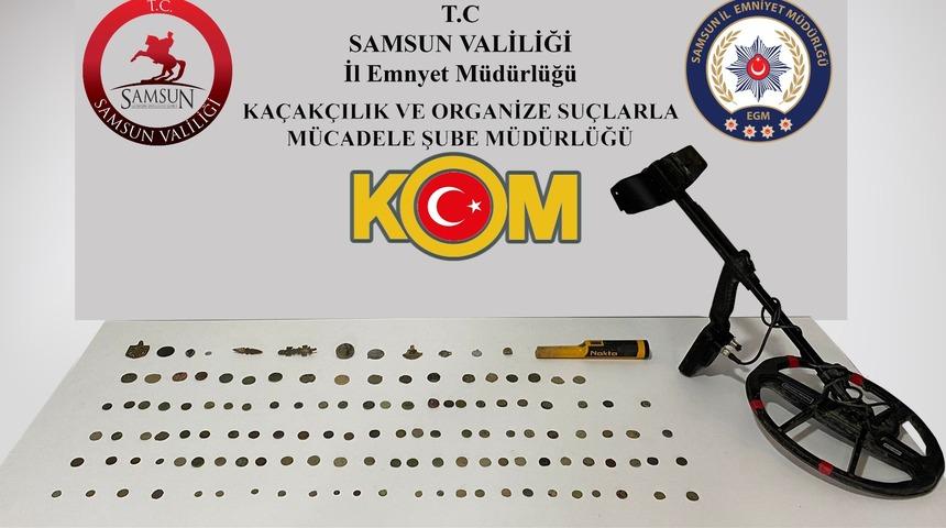 Samsun'da tarihi eser operasyonunda 2 zanlı yakalandı