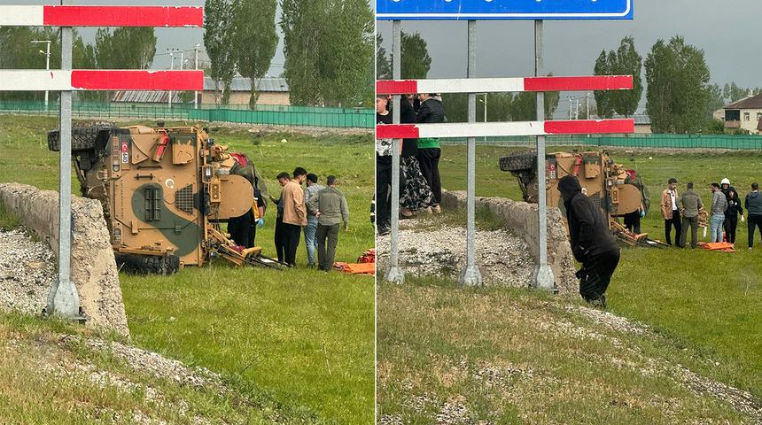 Yüksekova'da askeri araç kontrolden çıkıp devrildi! Yaralılar var