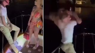 Sevgilisini teknede başka bir kadınla aldatıyordu! Kız arkadaşı gelince yanındaki kadını böyle aşağıya attı... O anlar sosyal medyada çok konuşuldu