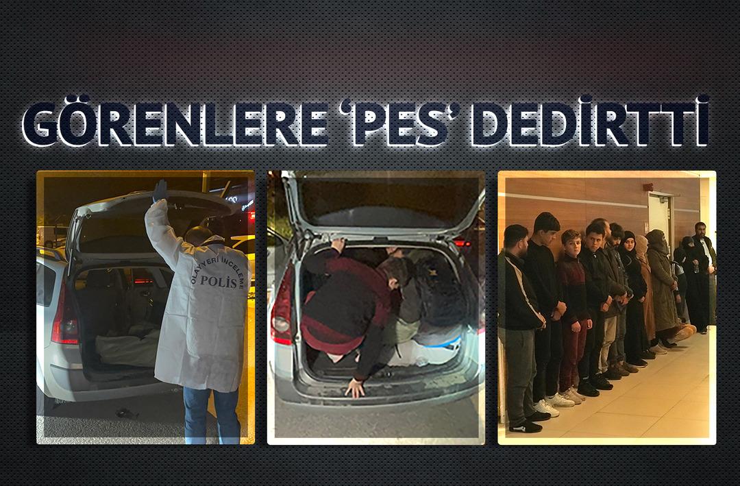 Arabaya 17 kişi binip polisten ka&ccedil;maya &ccedil;alıştılar: Ka&ccedil;ak g&ouml;&ccedil;menlerin dermanı kesilmiş! Edirne'de nefes kesen kovalamaca