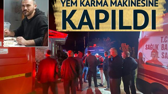 Yem karma makinesine kapıldı, feci şekilde can verdi!