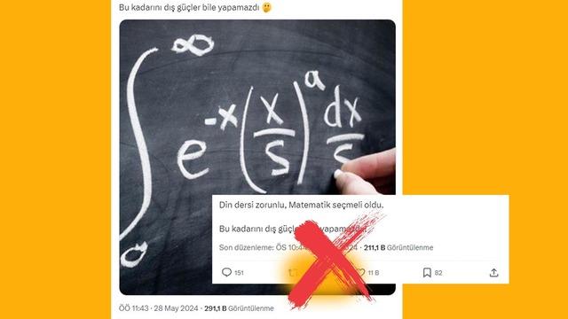 'Din dersi zorunlu, matematik dersi seçmeli oldu' iddiasıyla ilgili Dezenformasyonla Mücadele Merkezi'nden açıklama