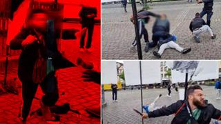 İslam karşıtı politikacı canlı yayında bıçaklandı! Görüntüler Almanya'yı sarstı: Polisin ensesine sapladı
