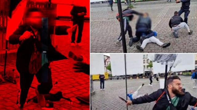 İslam karşıtı politikacı canlı yayında bıçaklandı! Görüntüler Almanya'yı sarstı: Polisin ensesine sapladı