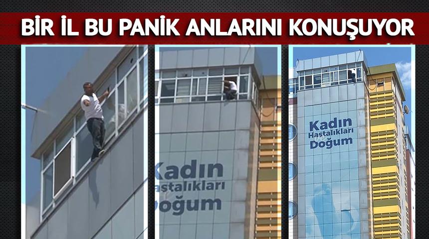 Hastanenin en üst katına Tarzan gibi tırmandı, yürekleri ağza getirdi! Konya'da yaptıklarıyla herkesi panikletti