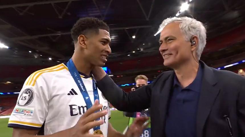 Bellingham ile Fenerbahçe Teknik Direktörü Jose Mourinho arasında eğlenceli anlar! ''Seneye Fenerbahçe'ye karşı oynarsan sakin ol''