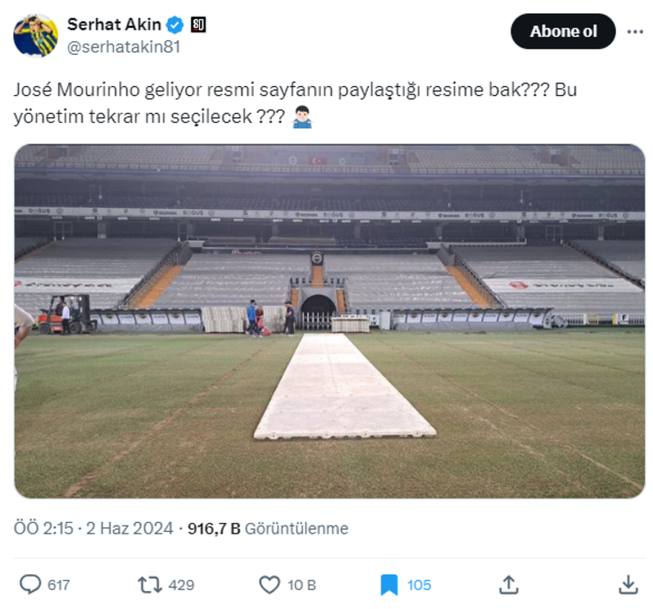 Fenerbahçeli taraftarlar Jose Mourinho paylaşımlarına tepki gösteriyor! ''Kafamı duvarlara vuracağım şimdi!'' G1