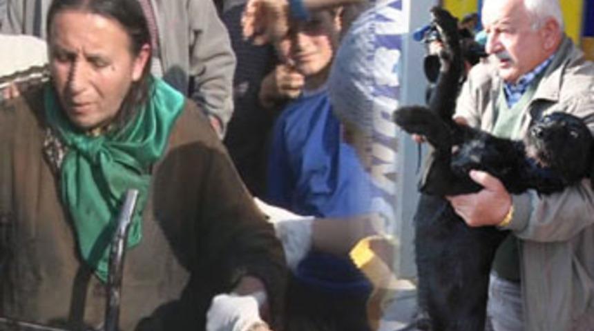 K&ouml;pek korkusuyla silahına sarıldı