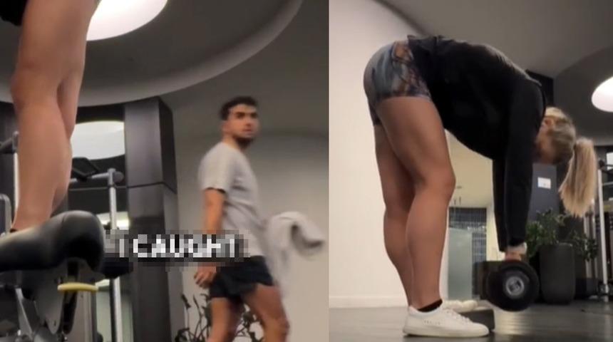 Spor salonundaki o anlar sosyal medyada gündem oldu! Tanımadığı bir adamın kendisine bakışını paylaşınca olay oldu... "Yakaladım"