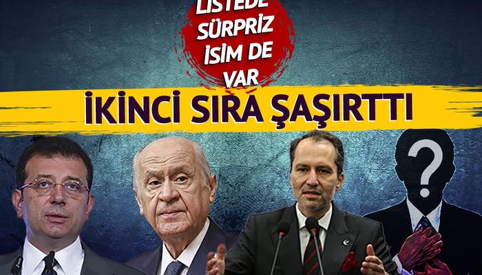 Erdoğan ve Yavaş ilk 3'te! Listede sürpriz isim de var