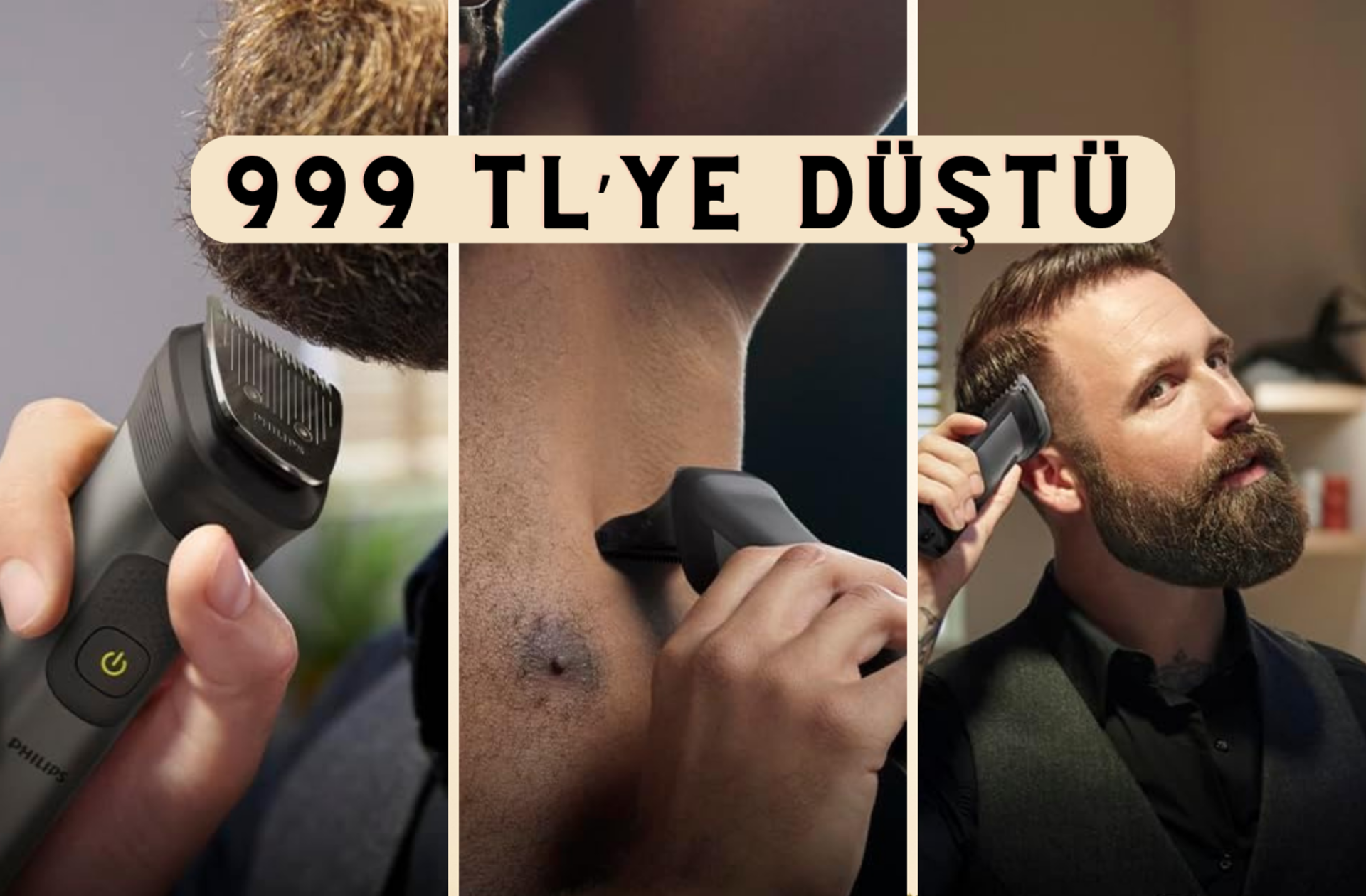 Hem ıslak hem kuru kullanım! Çok satan Philips 10'u 1 Arada Erkek Bakım Seti indirime girdi
