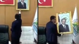 Erdoğan'ın fotoğrafını duvardan indirmişti