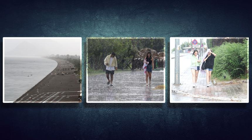 Yer: Antalya! Sadece 15 dakikada hayatı felç etti... Plajlar boşaldı, uçuşlar durdu, tramvaylar hareket edemedi, ağaçlar devrildi