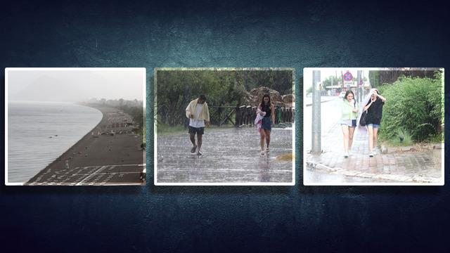 Yer: Antalya! Sadece 15 dakikada hayatı felç etti... Plajlar boşaldı, uçuşlar durdu, tramvaylar hareket edemedi, ağaçlar devrildi