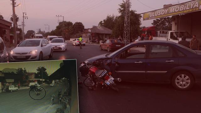 Hatay'daki feci kaza kamerada! Arabaya ok gibi saplandı: Metrelerce havaya uçtu... 