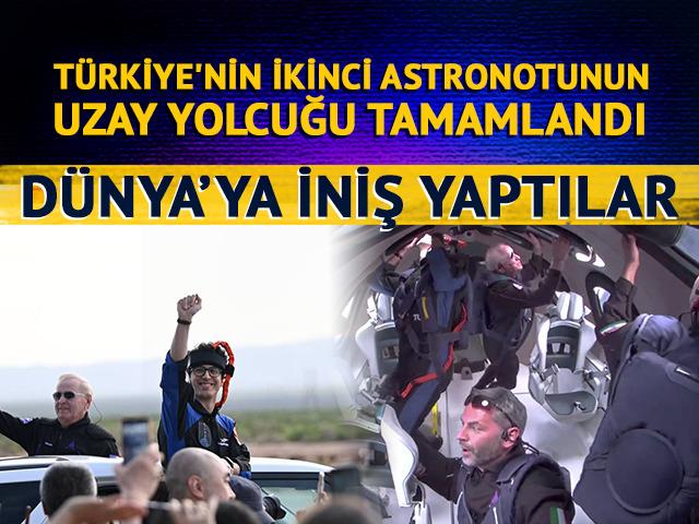Türkiye'nin ikinci astronotu Tuva Cihangir Atasever'in uzay yolculuğu! Dünya'ya iniş yaptılar 