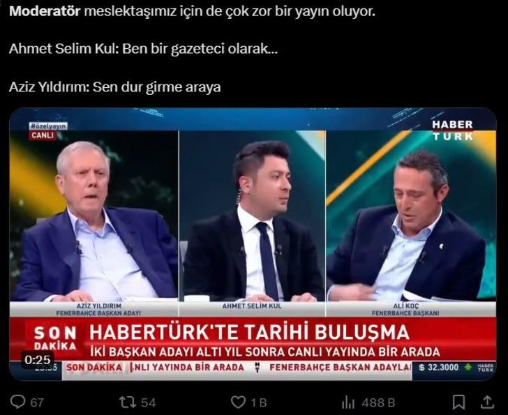Aziz Yıldırım-Ali Koç karşı karşıya geldi, moderatör Ahmet Selim Kul sosyal medyanın diline düştü! "Sen burada mıydın?" G4