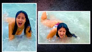 Yıllara meydan okuyan Salma Hayek dalgalarla zor anlar yaşadı! 