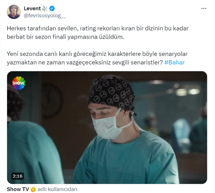 Reyting rekorları kıran Bahar'ın sezon finali seyirciyi üzdü! "Bu kadar berbat bir sezon finali yapmasına üzüldüm" G2