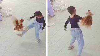 Sosyal medyada infial yaratan skandal görüntüler! Horozu tekme tokat dövdü... İşkencesinin dozunu arttırıp döndüre döndüre yere fırlattı