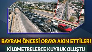 Bodrum'da bayram başlamadan trafik başladı! Kilometrelerce araç uzun kuyruklar oluşturdu, trafik durma noktasına geldi