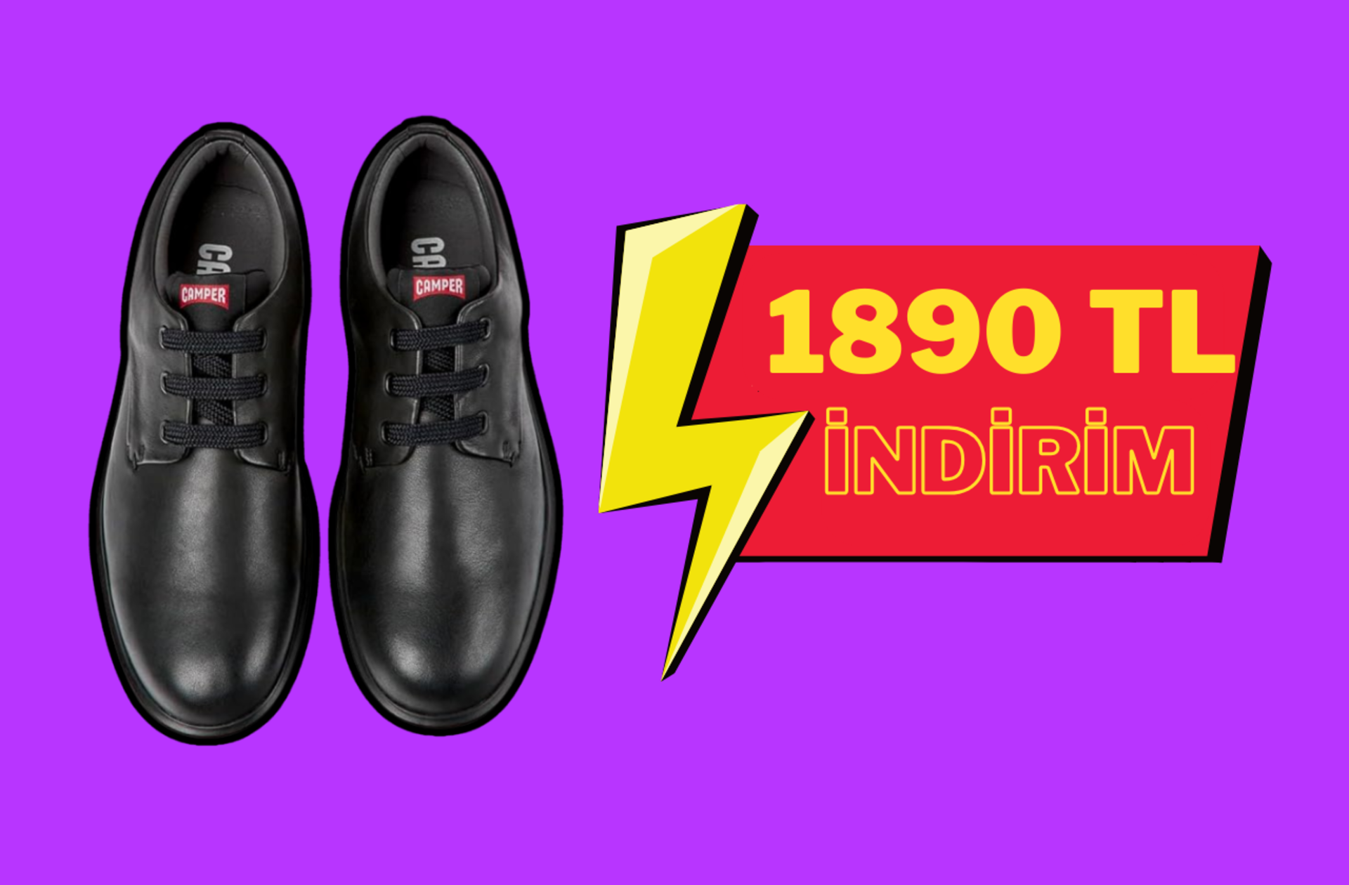 Fiyatı 3 bin 509 TL'ye düştü! Hakiki deri Camper  Atom Work Ayakkabı'da indirim