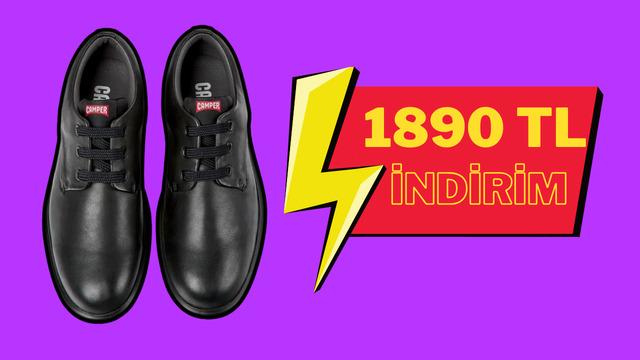 Fiyatı 3 bin 509 TL'ye düştü! Hakiki deri Camper  Atom Work Ayakkabı'da indirim