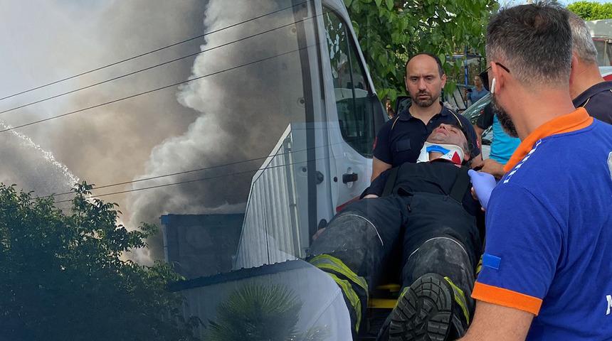 Samsun'da fabrikada yangın! Duvar itfaiye ekiplerinin üstüne çöktü: Çok sayıda yaralı var